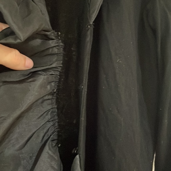 Asymmetrical Ruffle Black Cardigan - Picture 2 of 4